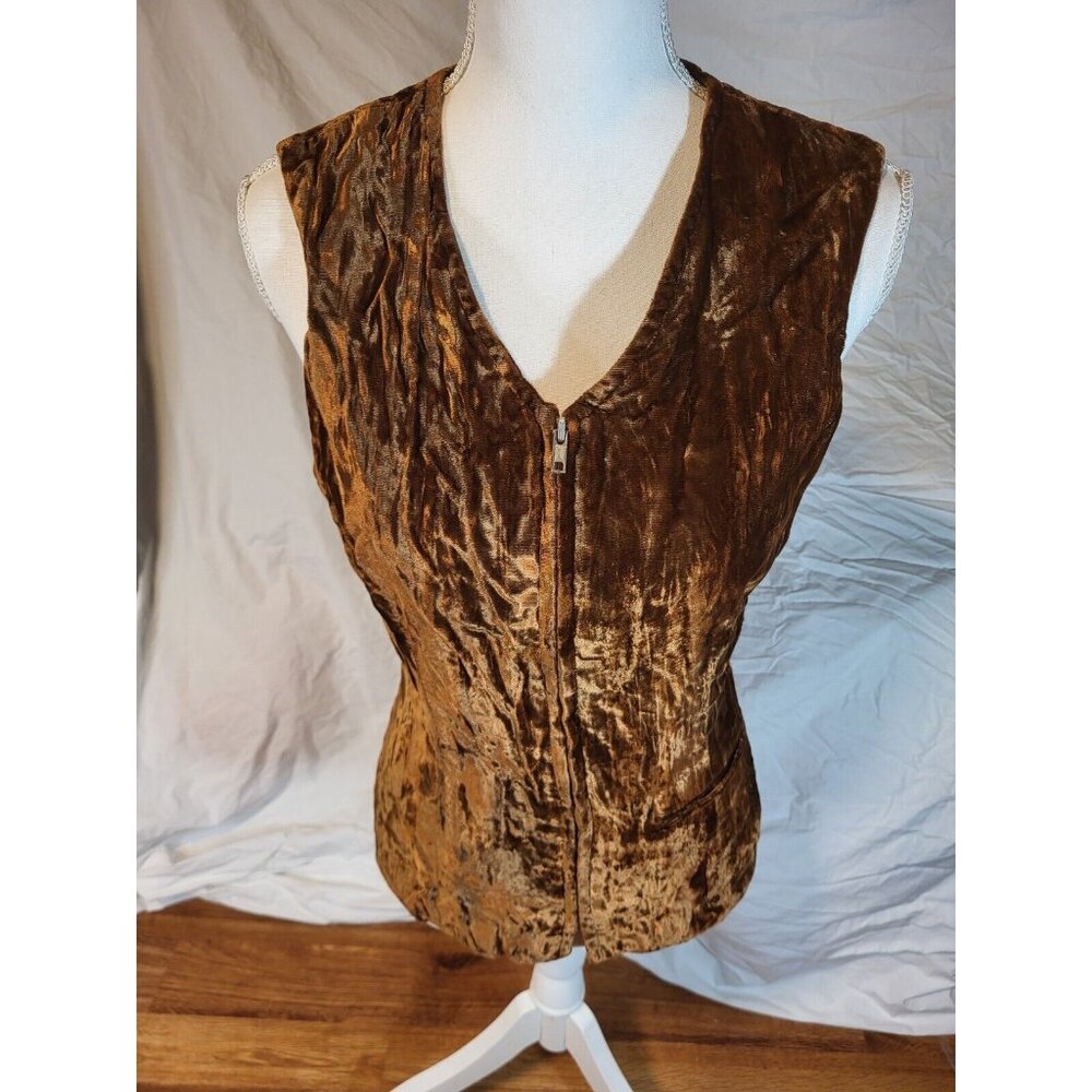 Vtge Henri Bendel Brown Velvet Size Small Vest
